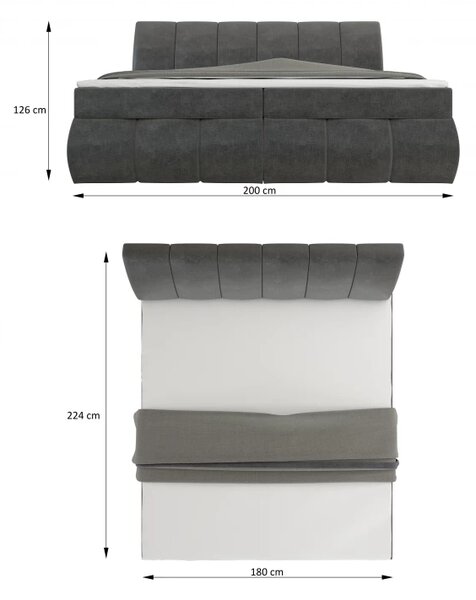 Zltahala.sk Posteľ Boxspring Vincenzia 200x180, béžová (pytlovina - bvi 03)