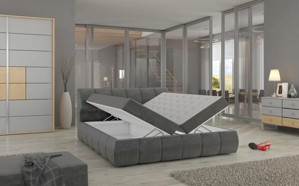 Zltahala.sk Posteľ Boxspring Vincenzia 200x180, béžová (pytlovina - bvi 03)