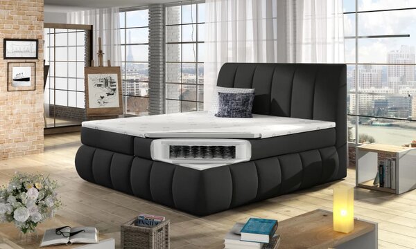 Zltahala.sk Posteľ Boxspring Vincenzia 200x180, béžová (pytlovina - bvi 03)