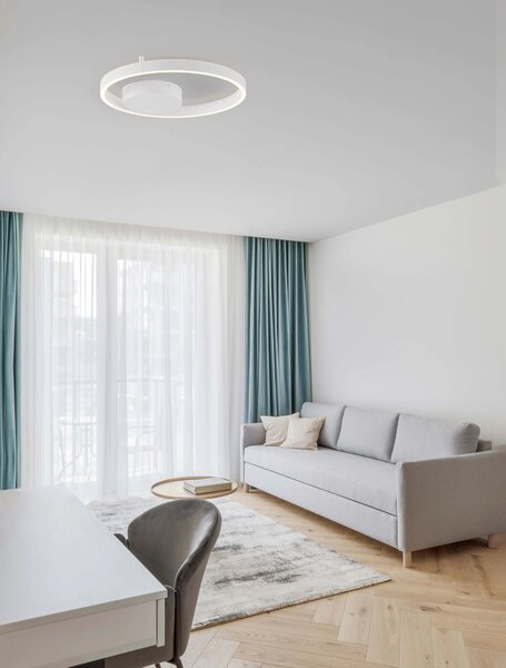 LED stmievateľné biele dizajnové stropné svietidlo Hedra 40 – Biela
