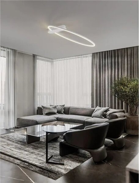 LED stmievateľné biele moderné stropné svietidlo Kiklos – Biela