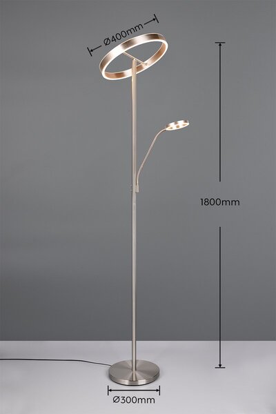 Trio T449510207 LED stojacia lampa WILLIS | 39+6W integrovaný LED zdroj | 4600lm | 2700+3350+4000K