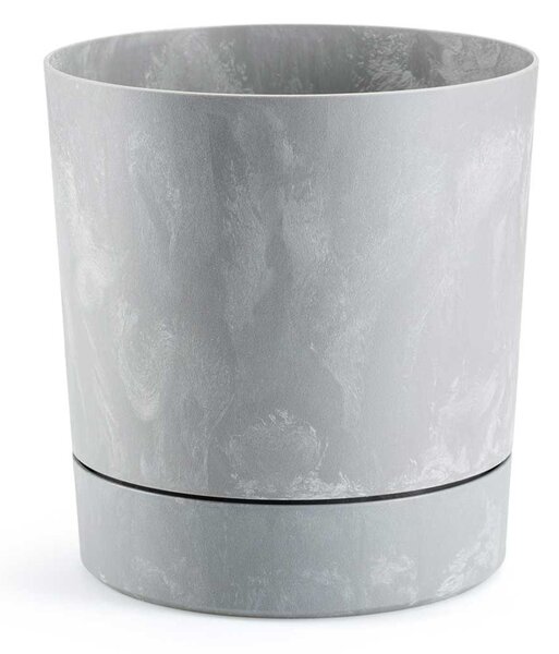 PLASTOVÝ KVETINÁČ AZALEA SADA 2KS 22,5X23,5 CM+17,5X18,5 CM IMITÁCIA BETÓNU SIVÁ