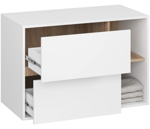 Skrinka pod umývadlo VAMI W90 2SZ biela / dub sonoma