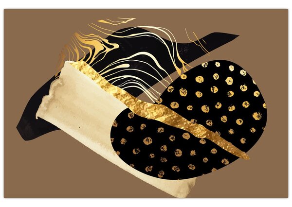 Obraz - Abstrakcia golden brown N⁰1 (90x60 cm)