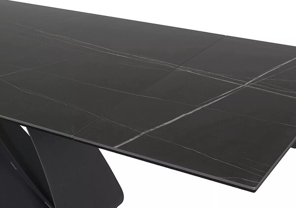 Signal Jedálenský stôl DIUNA CERAMIC ČIERNA SAHARA NOIR/MAT ČIERNA (160-240)X90