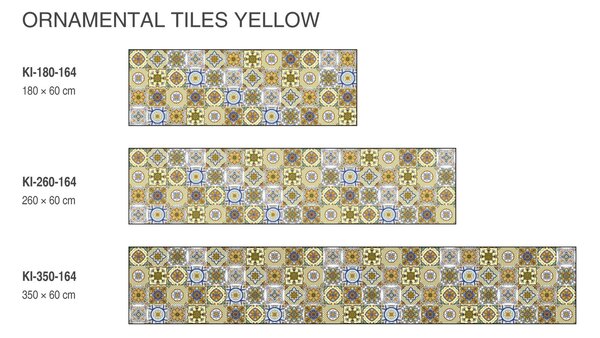 DIMEX | Fototapeta do kuchyne Žlté dlaždice KI-180-164 | 180 x 60 cm | viacfarebná