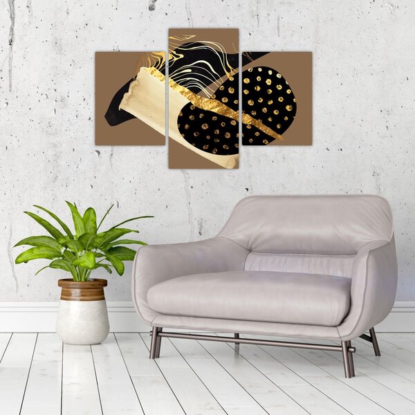 Obraz - Abstrakcia golden brown N⁰1 (90x60 cm)