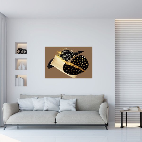 Obraz - Abstrakcia golden brown N⁰1 (90x60 cm)