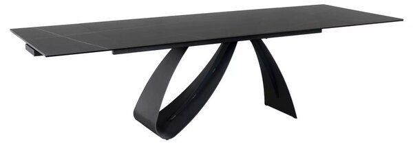Signal Jedálenský stôl DIUNA CERAMIC ČIERNA SAHARA NOIR/MAT ČIERNA (160-240)X90