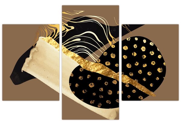 Obraz - Abstrakcia golden brown N⁰1 (90x60 cm)