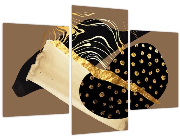 Obraz - Abstrakcia golden brown N⁰1 (90x60 cm)