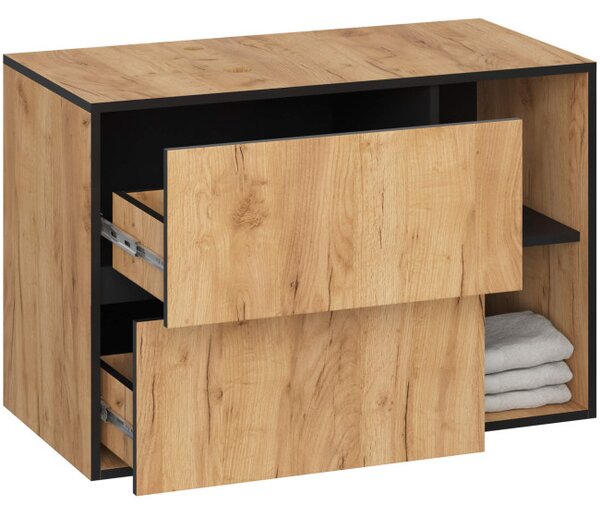 Skrinka pod umývadlo VAMI W90 2SZ dub craft / čierna