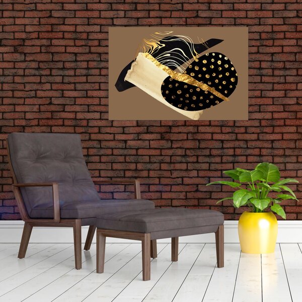 Obraz - Abstrakcia golden brown N⁰1 (90x60 cm)