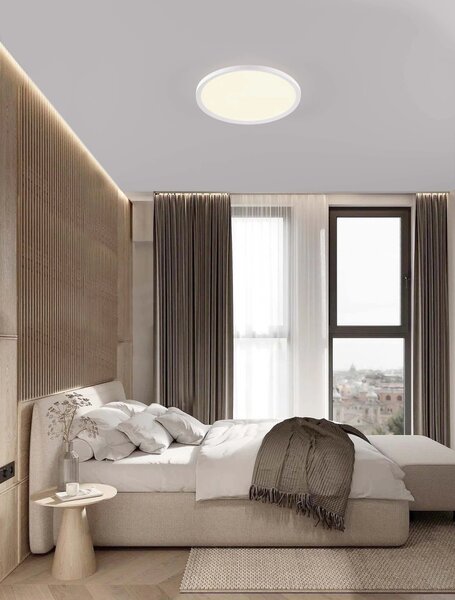 LED stmievateľné biele moderné stropné svietidlo Aoton 40 – Biela