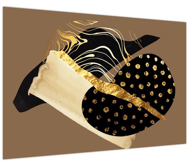 Obraz - Abstrakcia golden brown N⁰1 (90x60 cm)
