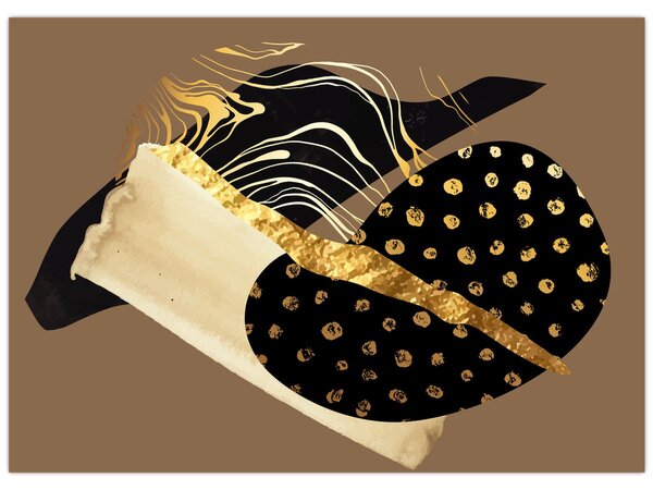 Obraz - Abstrakcia golden brown N⁰1 (70x50 cm)