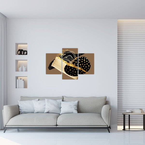 Obraz - Abstrakcia golden brown N⁰1 (90x60 cm)