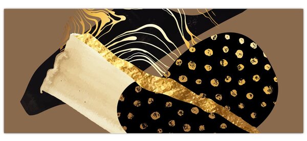 Obraz - Abstrakcia golden brown N⁰1 (120x50 cm)