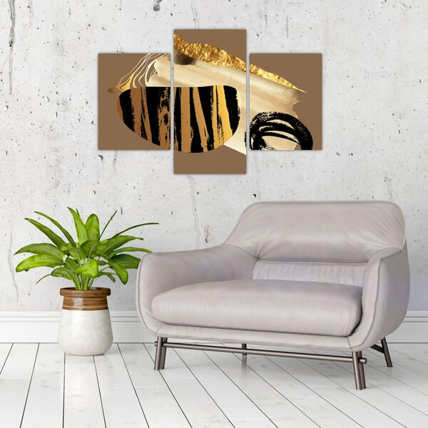 Obraz - Abstrakcia golden brown N⁰2 (90x60 cm)