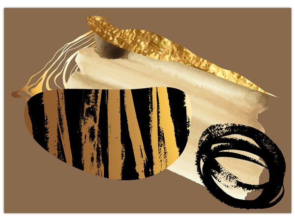 Obraz - Abstrakcia golden brown N⁰2 (70x50 cm)