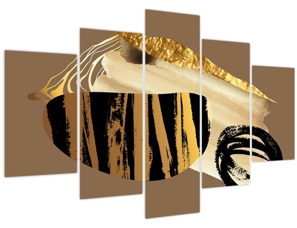 Obraz - Abstrakcia golden brown N⁰2 (150x105 cm)