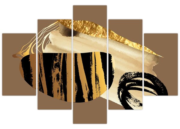 Obraz - Abstrakcia golden brown N⁰2 (150x105 cm)