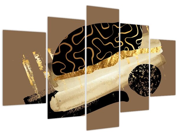 Obraz - Abstrakcia golden brown N⁰3 (150x105 cm)