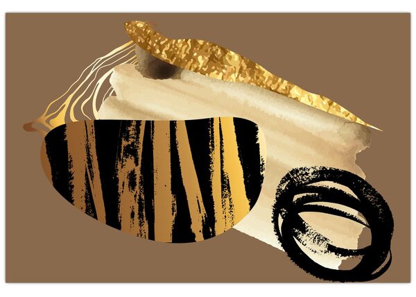Obraz - Abstrakcia golden brown N⁰2 (90x60 cm)