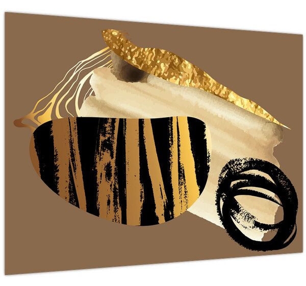 Obraz - Abstrakcia golden brown N⁰2 (70x50 cm)