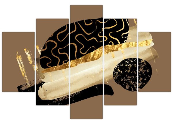 Obraz - Abstrakcia golden brown N⁰3 (150x105 cm)