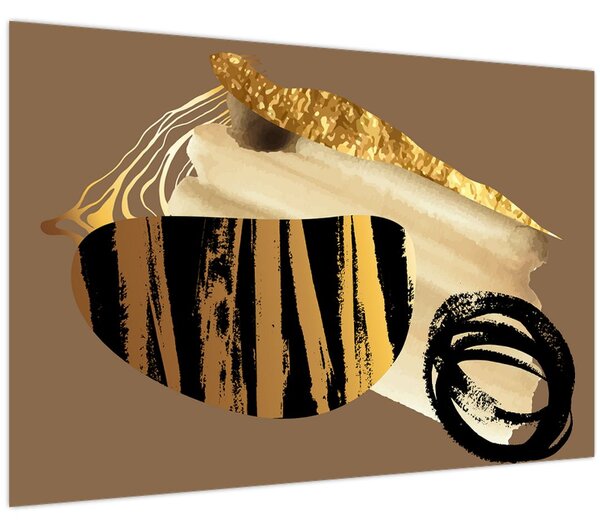 Obraz - Abstrakcia golden brown N⁰2 (90x60 cm)