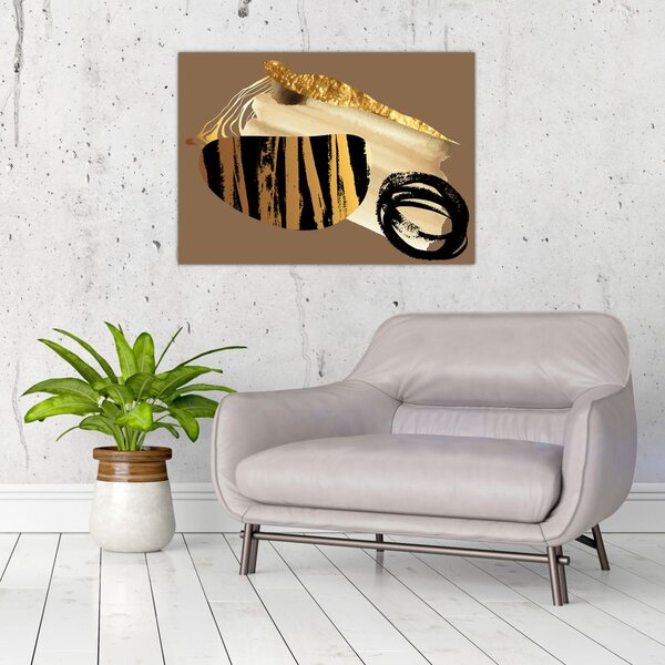 Obraz - Abstrakcia golden brown N⁰2 (70x50 cm)