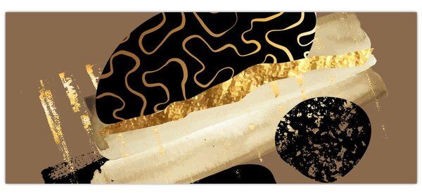 Obraz - Abstrakcia golden brown N⁰3 (120x50 cm)
