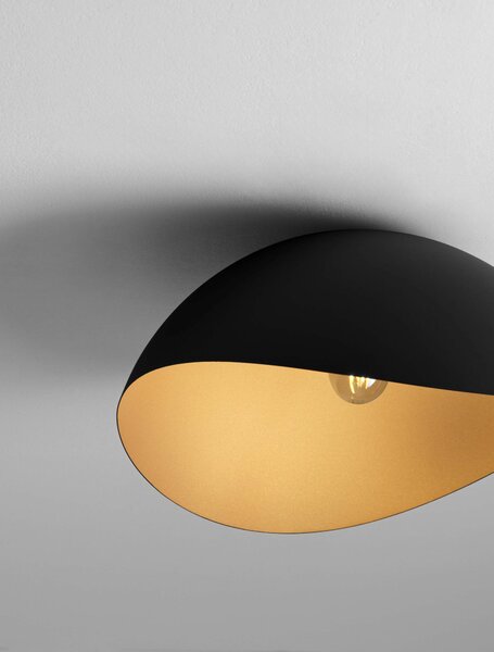 LED čierno-zlaté dizajnové stropné svietidlo Opsi 50 – 50 x 12 cm