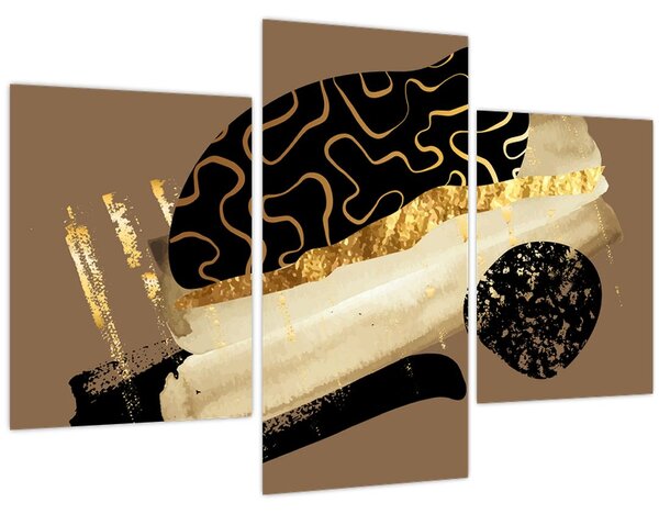 Obraz - Abstrakcia golden brown N⁰3 (90x60 cm)
