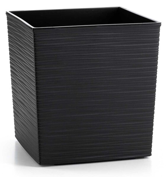 PLASTOVÝ KVETINÁČ FLORE RIFLO 25X25 CM ČIERNA