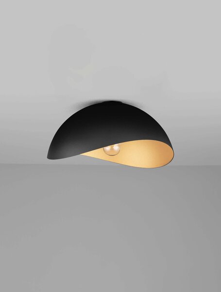 LED čierno-zlaté dizajnové stropné svietidlo Opsi 40 – 40 x 10 cm
