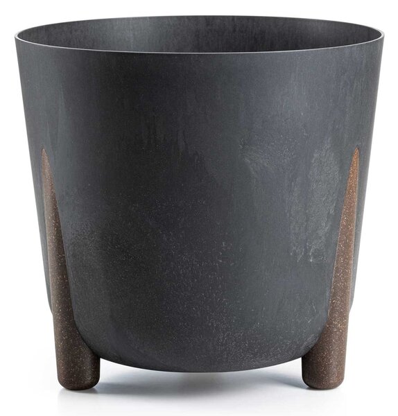PLASTOVÝ KVETINÁČ MOSS 34X32 CM IMITÁCIA BETÓNU ČIERNA