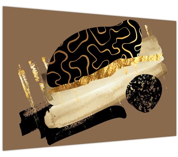 Obraz - Abstrakcia golden brown N⁰3 (90x60 cm)