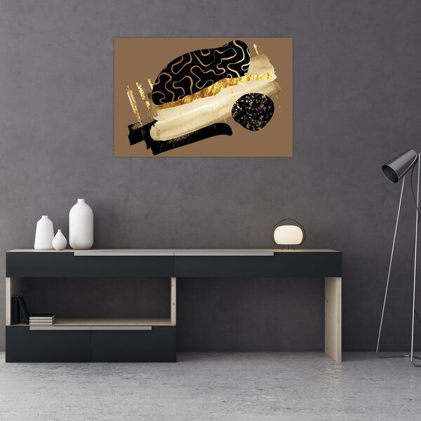 Obraz - Abstrakcia golden brown N⁰3 (90x60 cm)