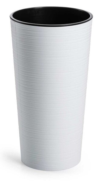 PLASTOVÝ KVETINÁČ URBANIKA RIFLO 19,5X36,5 CM BIELA