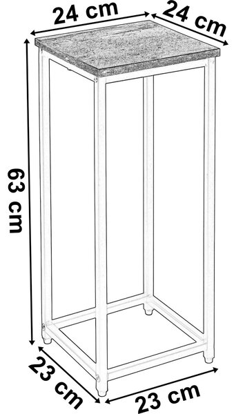 ARBEN RUSTIC loft štýlový stojan na kvety 60 cm