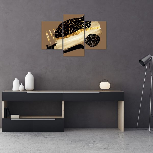 Obraz - Abstrakcia golden brown N⁰3 (90x60 cm)