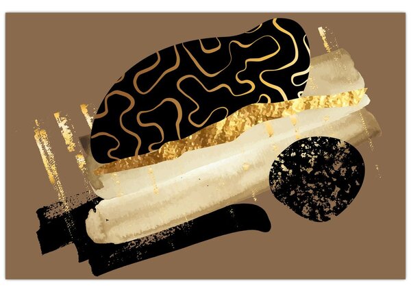 Obraz - Abstrakcia golden brown N⁰3 (90x60 cm)
