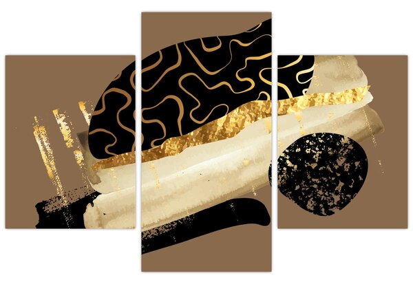 Obraz - Abstrakcia golden brown N⁰3 (90x60 cm)