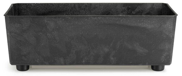 PLASTOVÝ KVETINÁČ SALVIA 37,5X17 CM IMITÁCIA BETÓNU ČIERNA