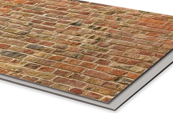 DIMEX | Dibond doska za kuchynskú linku | DBW-18060-306 Múr z červených tehál | 180 x 60 cm