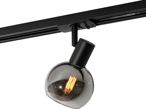 Moderný čierny reflektor pre 1-fázový koľajnicový systém - Iconic Lava