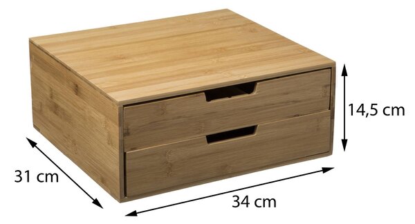 Drevený organizér na kávové kapsuly Bamboo, 34x31x14,5 cm